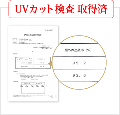 UVカット検査取得済