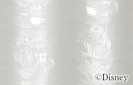 ボイルレースカーテン ディズニー アリス ティーカップ L 1296 1枚 遮光カーテン通販専門店 ふくろうのカーテン