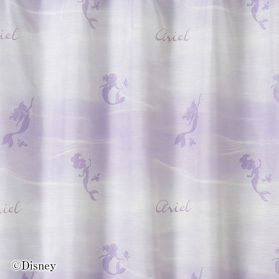 ボイルレースカーテン ディズニー プリンセス アクア L 1296 1枚 遮光カーテン通販専門店 ふくろうのカーテン