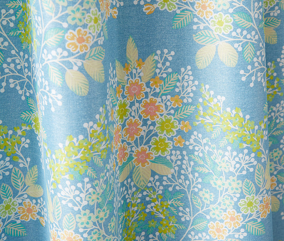 【2級遮光カーテン】ブーケの花びらが可愛らしい北欧テイストのクラシカル模様　ミックスブーケ
