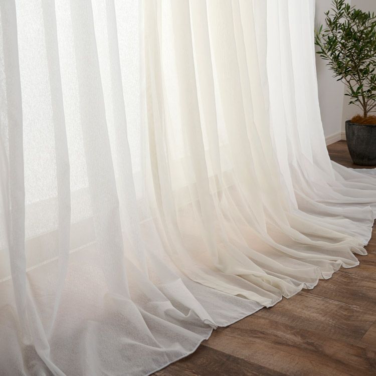 生地サンプル】程よい透け感が魅力のシームレス防炎レースカーテン L